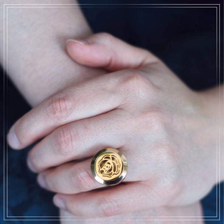 BAGUE ARÔME "ROSE" - OR ROSE