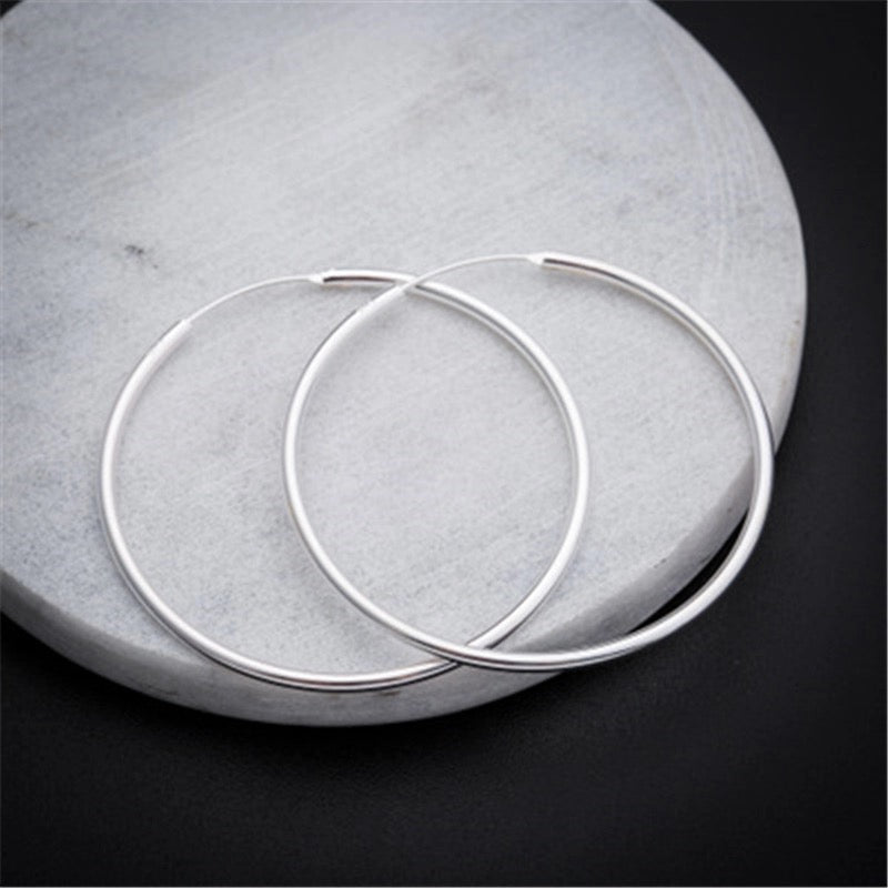 Boucles d'oreilles créoles 45 mm - Argent sterling 