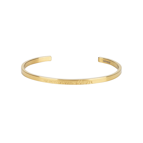 "EVERY DAY IS A SECOND CHANCE" Mantra Cuff - Gold