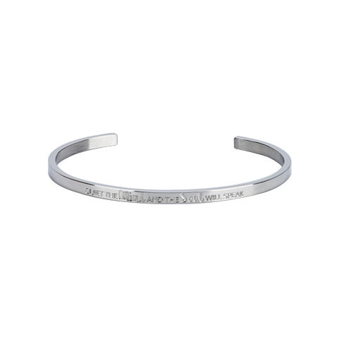 Mantra Mantra "Calme l'esprit et l'âme parlera" - Argent